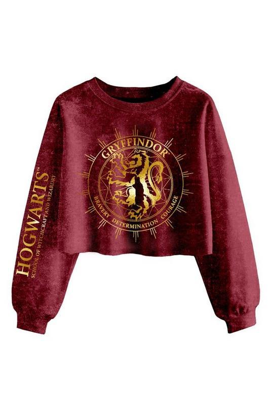 Gryffindor Constellation Acid Wash Crop Sweatshirt by HARRY POTTER