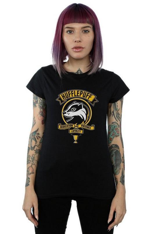 Hufflepuff Toon Crest Cotton T-Shirt by HARRY POTTER