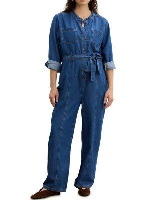 The Drapey Denim Maternity Jumpsuit by HATCH COLLECTION