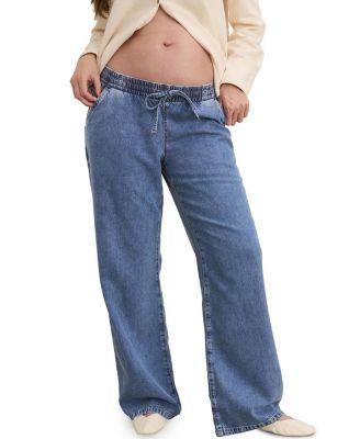 The Drapey Denim Wide Leg Maternity Pant in Vintage Dream Blue by HATCH COLLECTION