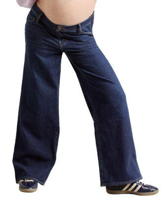 Under the Bump Relaxed Wide Leg Maternity Jean in Classic Rinse by HATCH COLLECTION