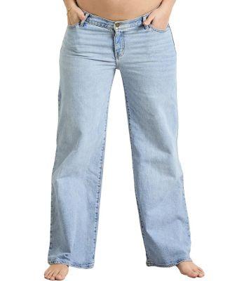 Under the Bump Relaxed Wide Leg Maternity Jean in Light Wash by HATCH COLLECTION