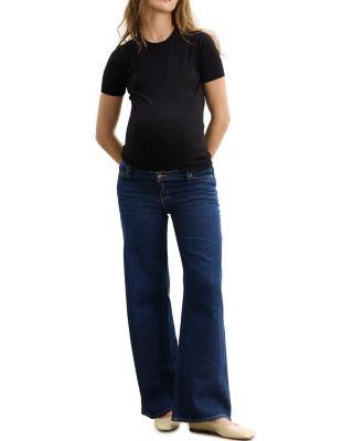 Under the Bump Relaxed Wide Leg Maternity Jean in True Indigo by HATCH COLLECTION Under the Bump Relaxed Wide Leg Maternity Jean in True Indigo by HATCH COLLECTION