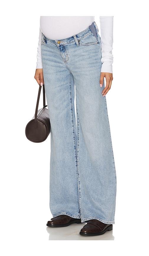 HATCH The Maternity Wide Leg Jeans in Blue by HATCH