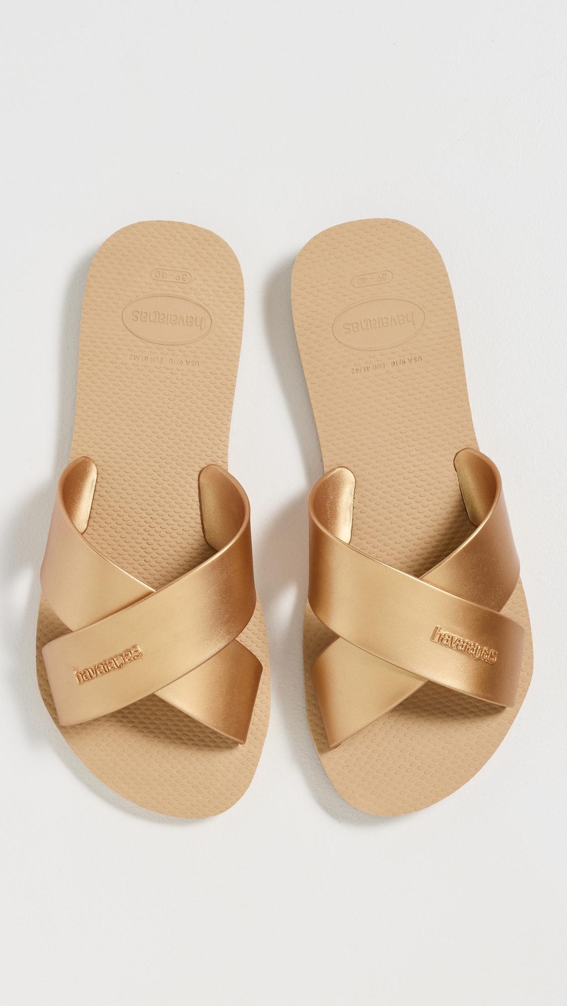 Aqua Metallic Sandals by HAVAIANAS