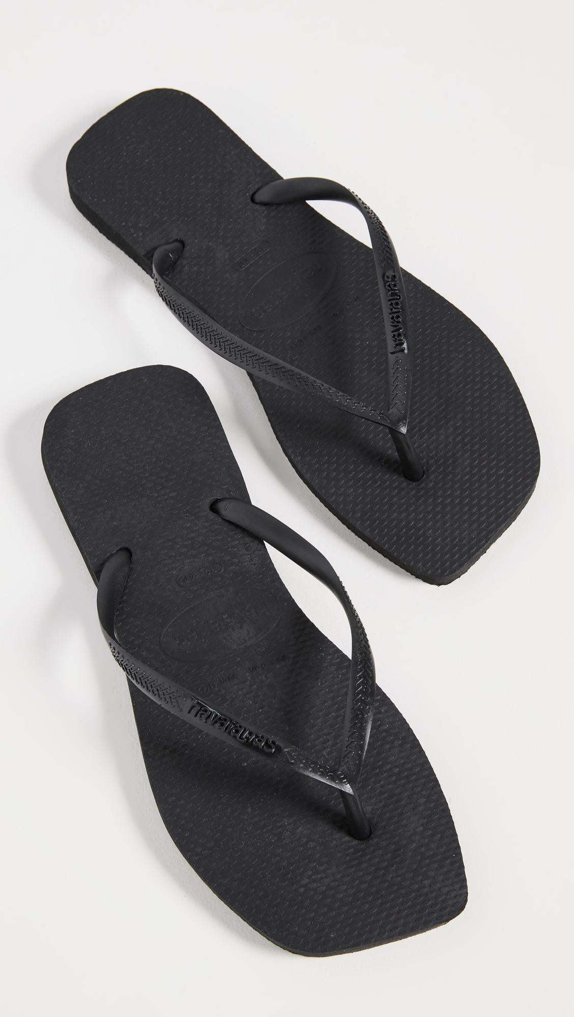 Slim Square Solid Flip Flops by HAVAIANAS