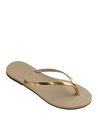 Women's You Metallic Slim Flip-Flops by HAVAIANAS