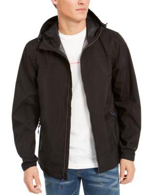 Men's All-Season Lightweight Stretch Hooded Rain Jacket by HAWKE&CO.
