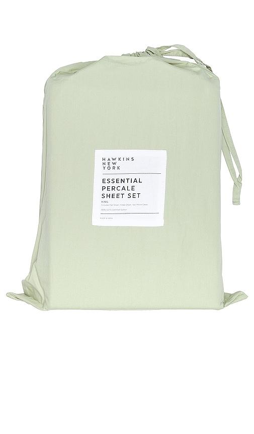 HAWKINS NEW YORK Essential Percale Bedding King Sheet Set in Sage by HAWKINS NEW YORK