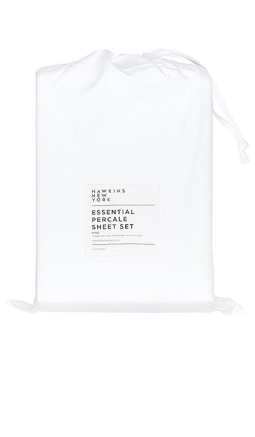 HAWKINS NEW YORK Essential Percale Bedding King Sheet Set in White by HAWKINS NEW YORK