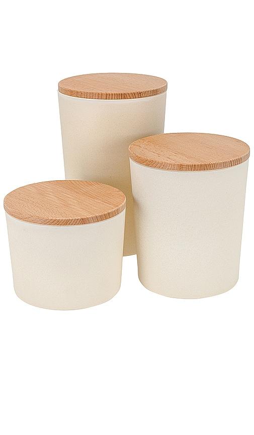 HAWKINS NEW YORK Essential Set of 3 Lidded Containers in Ivory by HAWKINS NEW YORK