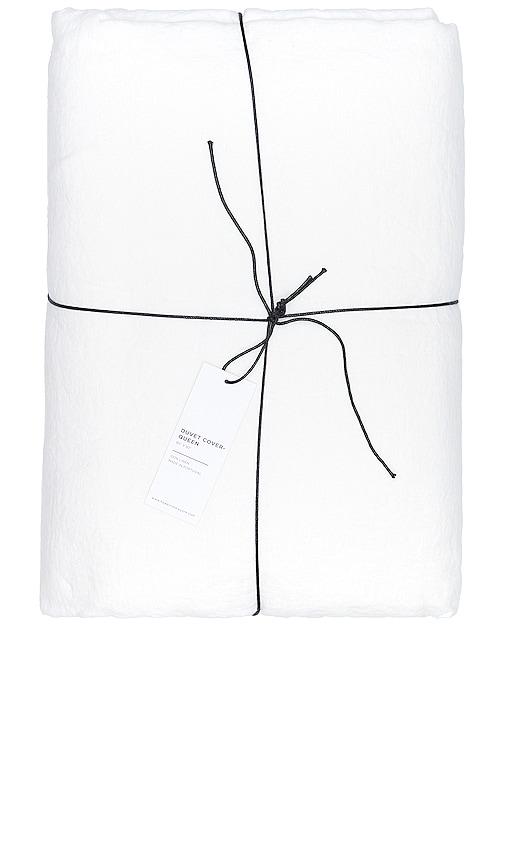 HAWKINS NEW YORK Simple Linen Queen Duvet Cover in White by HAWKINS NEW YORK