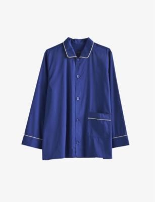 Outline Contrast-Trim Cotton Pyjama Shirt by HAY
