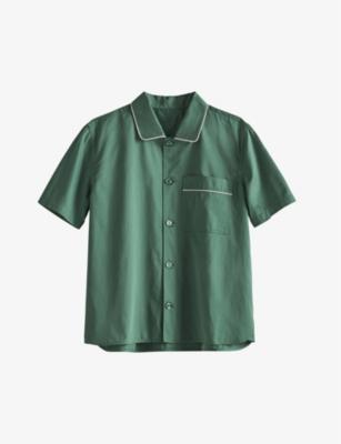 Outline Contrast-Trim Cotton Pyjama Shirt by HAY