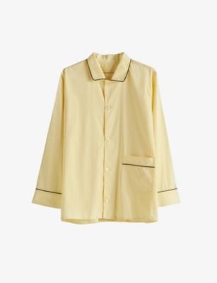 Outline contrast-trim cotton pyjama shirt by HAY