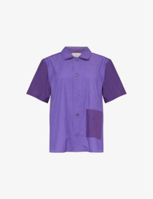 Outline relaxed-fit short-sleeve cotton pyjama shirt by HAY