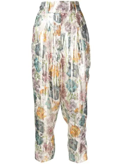 Shimmering Bonita Silk Jacquard Tailored Trousers by HAYLEY MENZIES