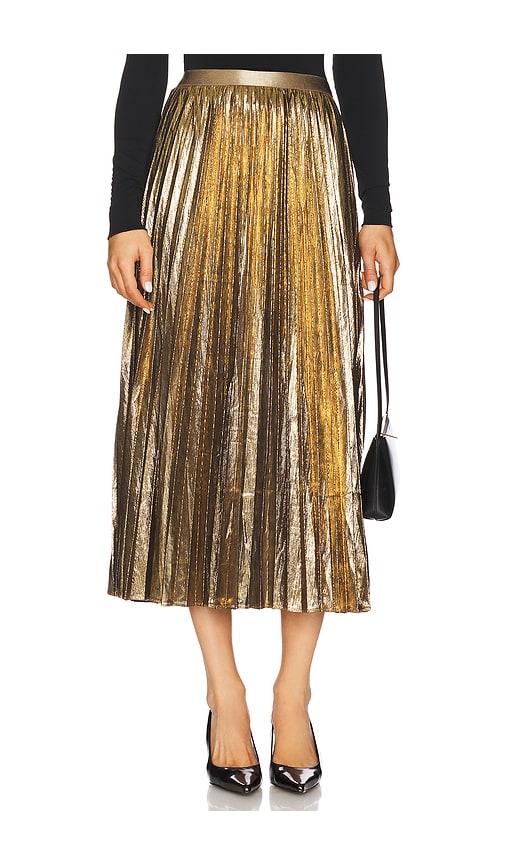 HEARTLOOM Enora Skirt in Metallic Gold by HEARTLOOM
