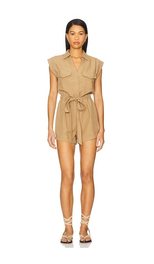 HEARTLOOM Morgana Romper in Tan by HEARTLOOM