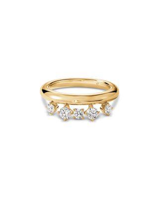 18K Yellow Gold Floating Diamond Barre Ring by HEARTS ON FIRE