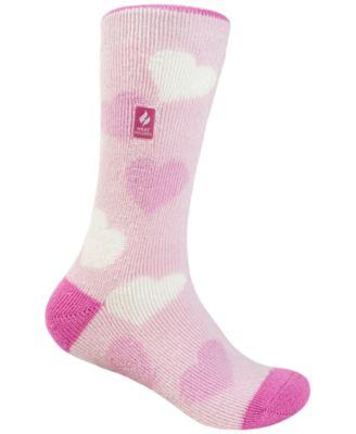 Boys' and Girls' Toddler 10-6.5 Harper Hearts Crew Socks by HEAT HOLDERS