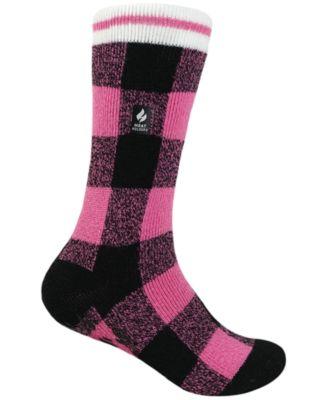 Girls' Toddler 10-6.5 Ella Plaid Slipper Socks by HEAT HOLDERS