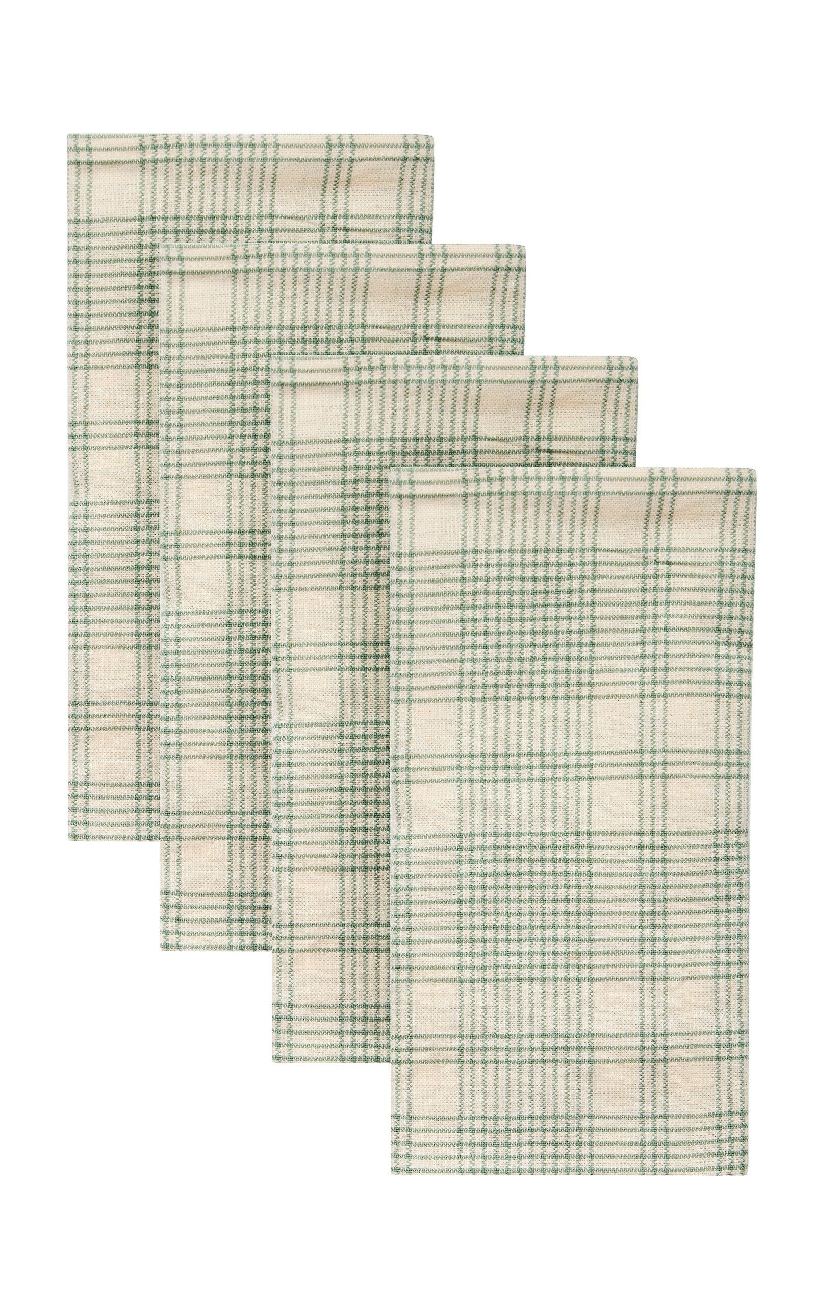 Heather Taylor Home - Set-of-Four Marianne Cotton-Plaid Napkins - Green - Moda Operandi by HEATHER TAYLOR HOME