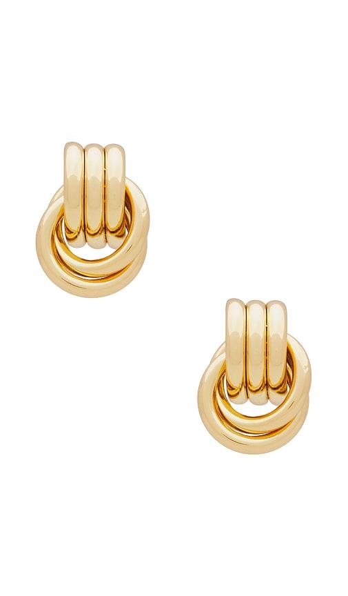 Heaven Mayhem Baby Knot Earrings in Metallic Gold by HEAVEN MAYHEM