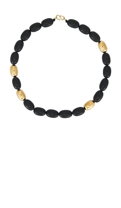 Heaven Mayhem Clementine Necklace in Metallic Gold,Black by HEAVEN MAYHEM