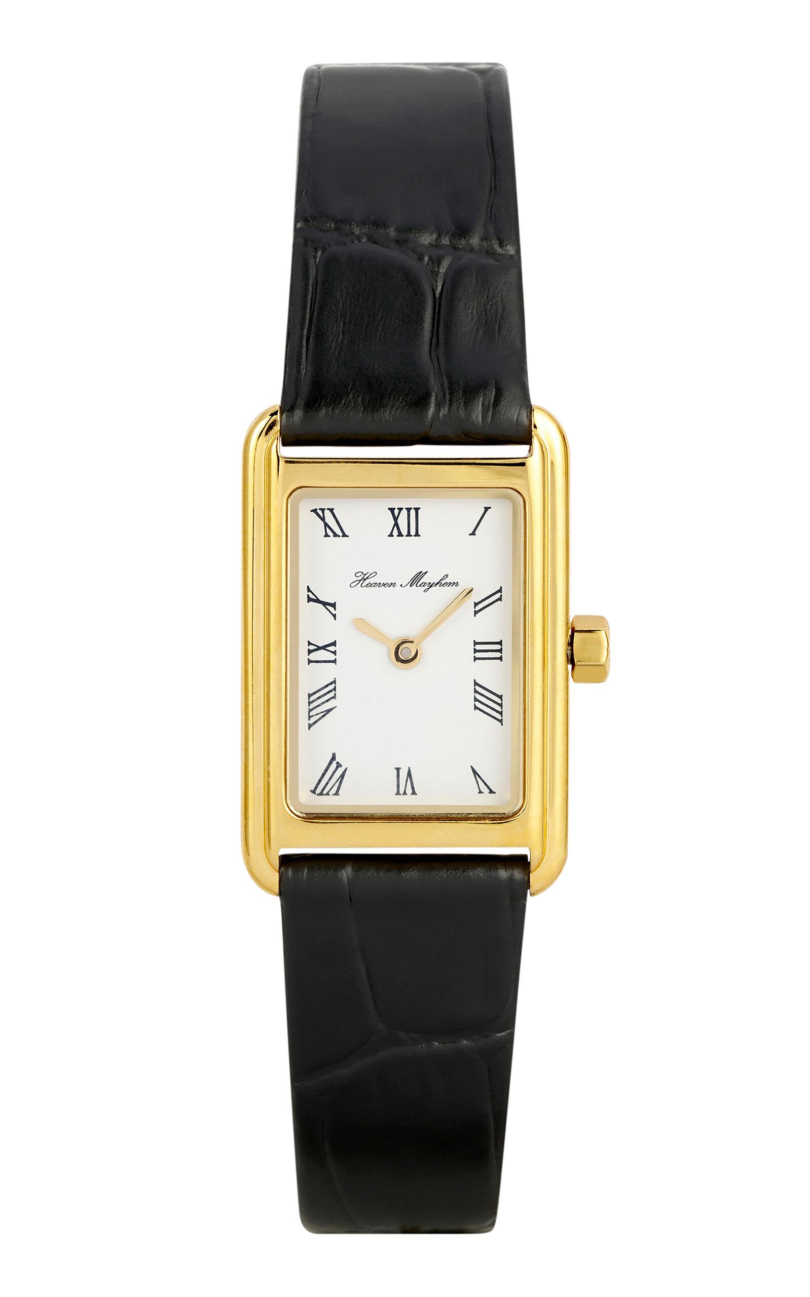 Heaven Mayhem Icon Gold-Plated Stainless Steel Leather Watch - Moda Operandi by HEAVEN MAYHEM