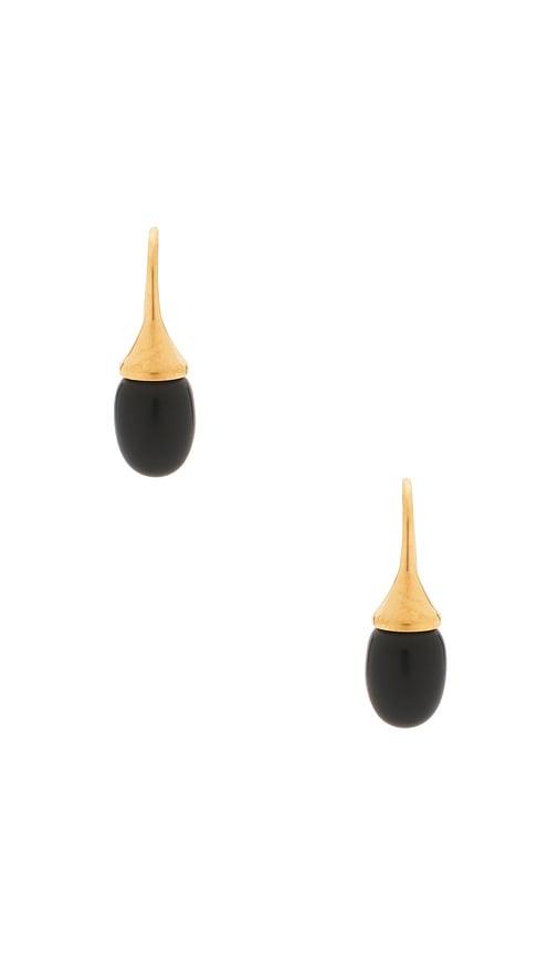 Heaven Mayhem Odette Drop Earring in Metallic Gold,Black by HEAVEN MAYHEM