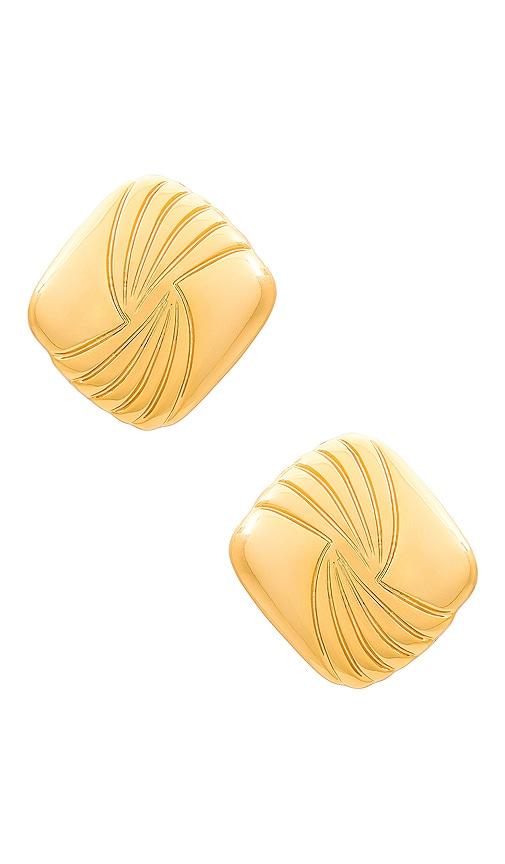Heaven Mayhem Tabi Earrings in Metallic Gold by HEAVEN MAYHEM