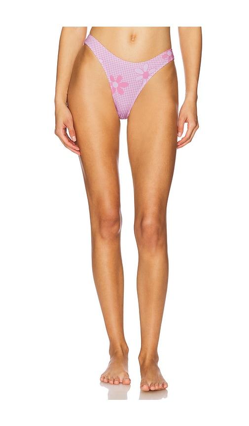 Heavy Manners High Cut Cheeky Bikini Bottoms in Pink by HEAVY MANNERS