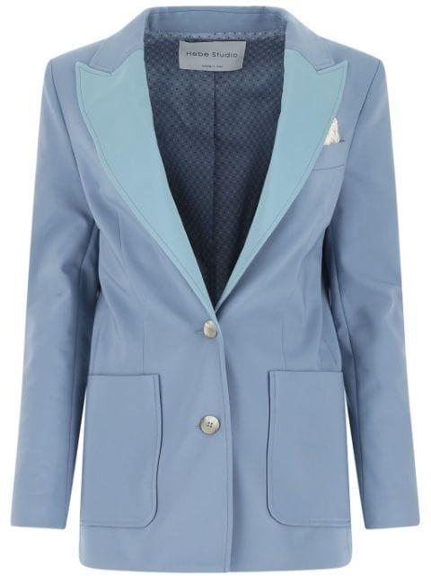 contrast-lapel blazer by HEBE STUDIO