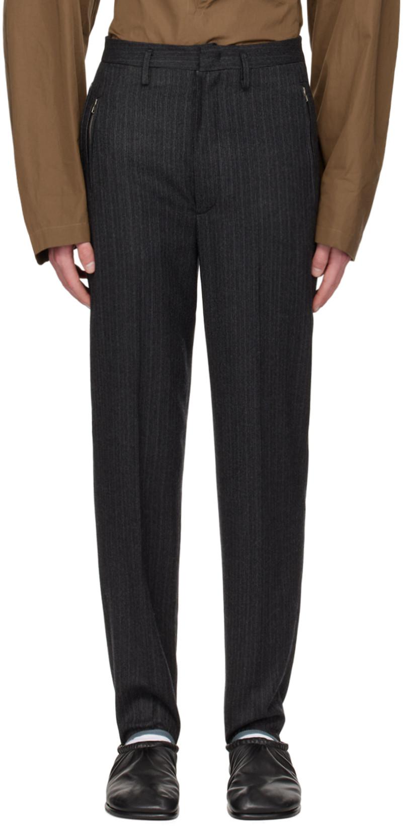 Gray Stirrup Trousers by HED MAYNER
