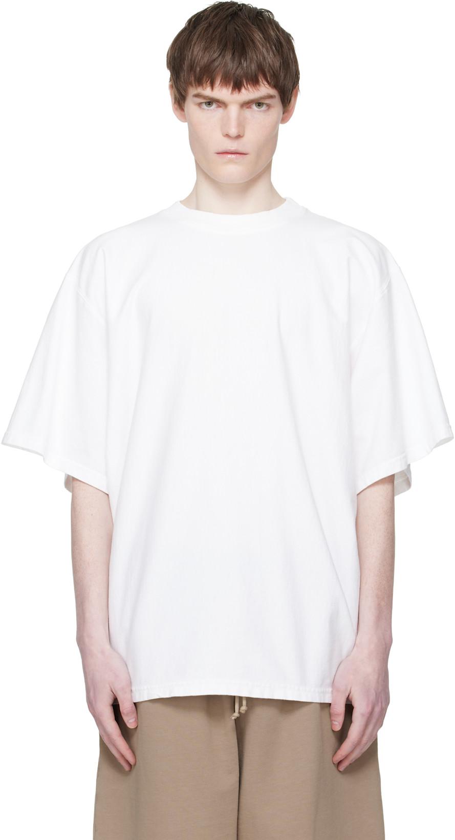 White Embroidered-Logo T-shirt by HED MAYNER