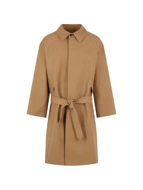 buttoned belted coat by HED MAYNER
