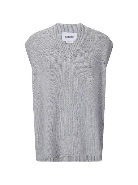 embroidery v-neck gilet by HED MAYNER