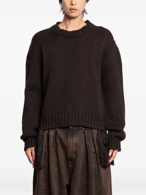 fringed wool sweater by HED MAYNER