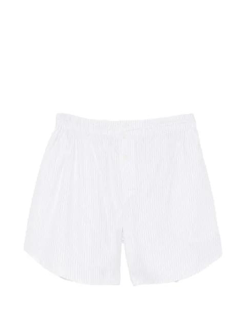 pinstripe-pattern curved-hem shorts by HED MAYNER