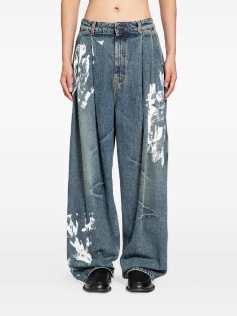 pleated-front wide-leg jeans by HED MAYNER