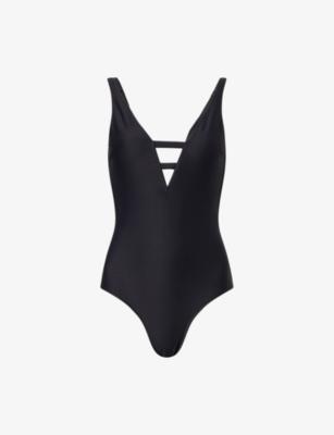 Textured V-Neck Swimsuit by HEIDI KLEIN