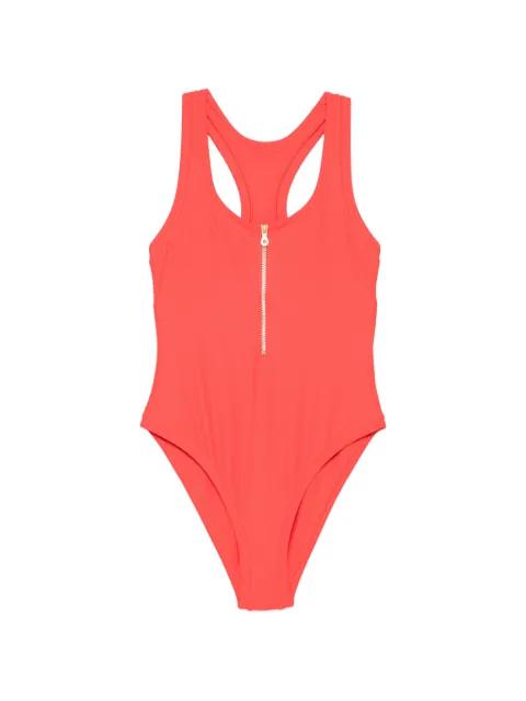 zip-up honeycomb-texture swimsuit by HEIDI KLEIN