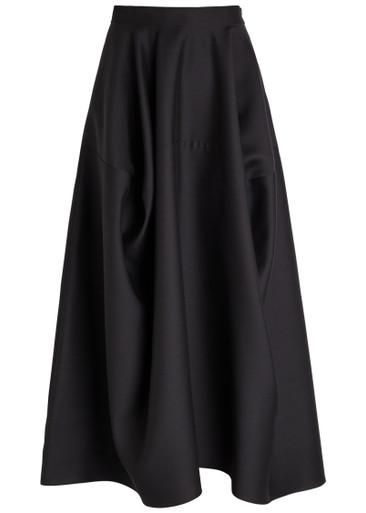Emilia draped wool-blend midi skirt by HEIRLOME