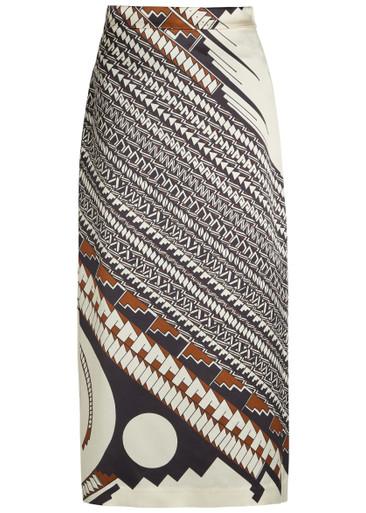 Lexi printed silk midi skirt by HEIRLOME