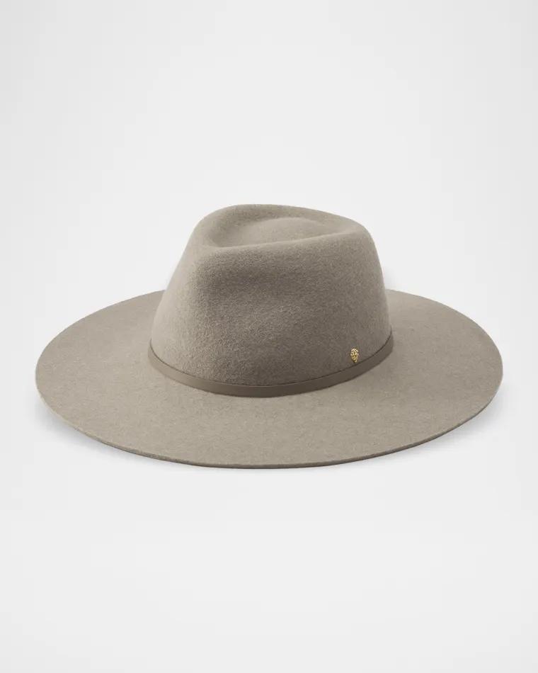 Claude Leather-Trim Wool Felt Fedora by HELEN KAMINSKI