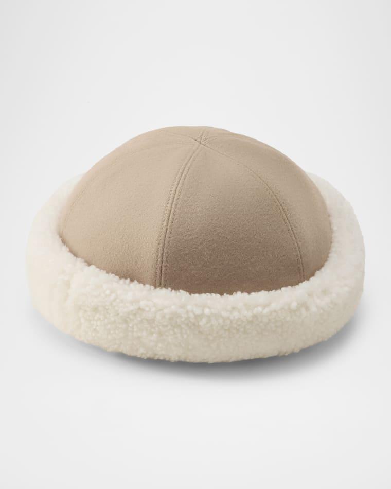 Nika Shearling-Trim Brushed Wool Beanie by HELEN KAMINSKI