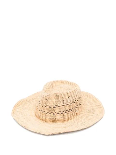 crochet-knit wide-brim hat by HELEN KAMINSKI