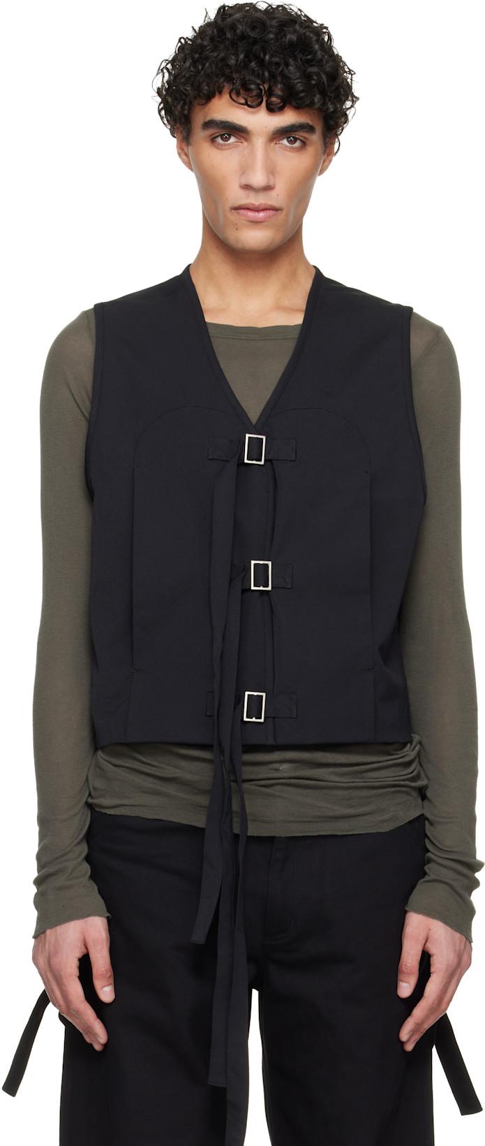 Black Girth Vest by HELIOT EMIL