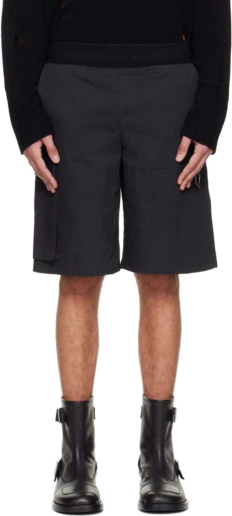 Black Pulsar Cargo Shorts by HELIOT EMIL